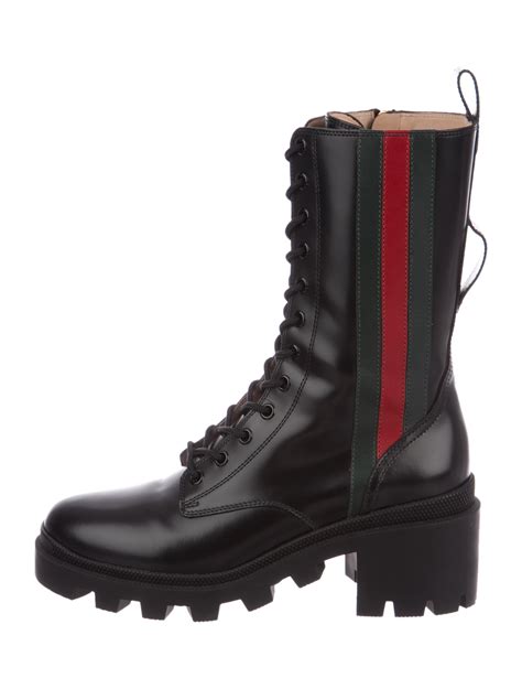 combat boots gucci used|gucci trip combat boot.